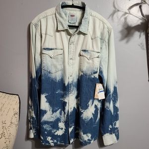 NWT Levis Denim Long Sleeve Snap Closures SZ XL